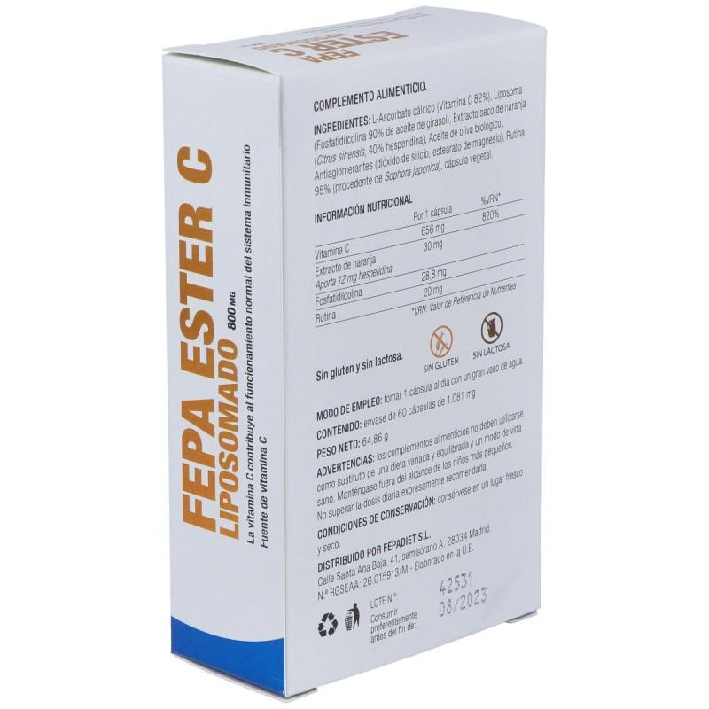 Fepadiet Fepa Ester C 800mg Liposomado 60caps - Fepa