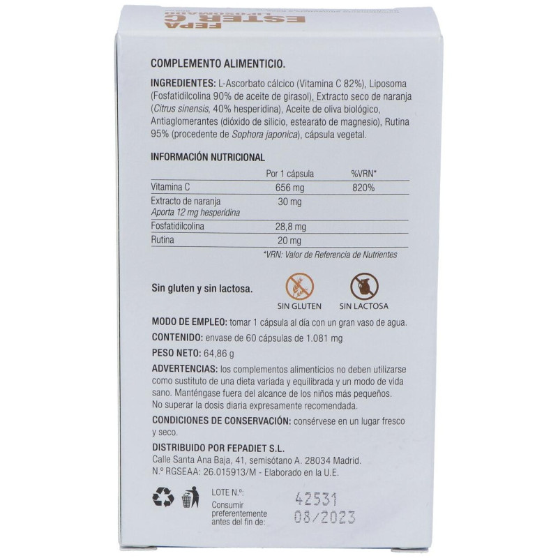 Fepadiet Fepa Ester C 800mg Liposomado 60caps - Fepa