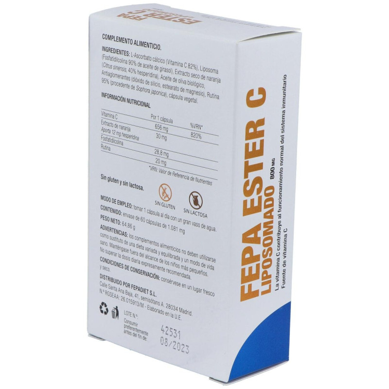 Fepadiet Fepa Ester C 800mg Liposomado 60caps - Fepa