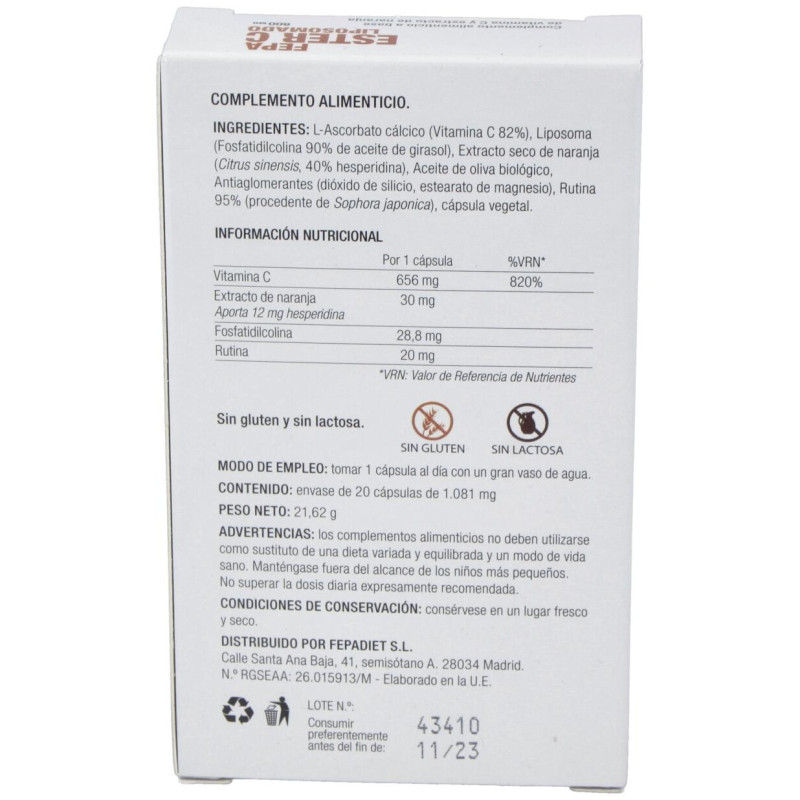 Fepadiet Fepa-Ester C Liposomado 800Mg 20Caps