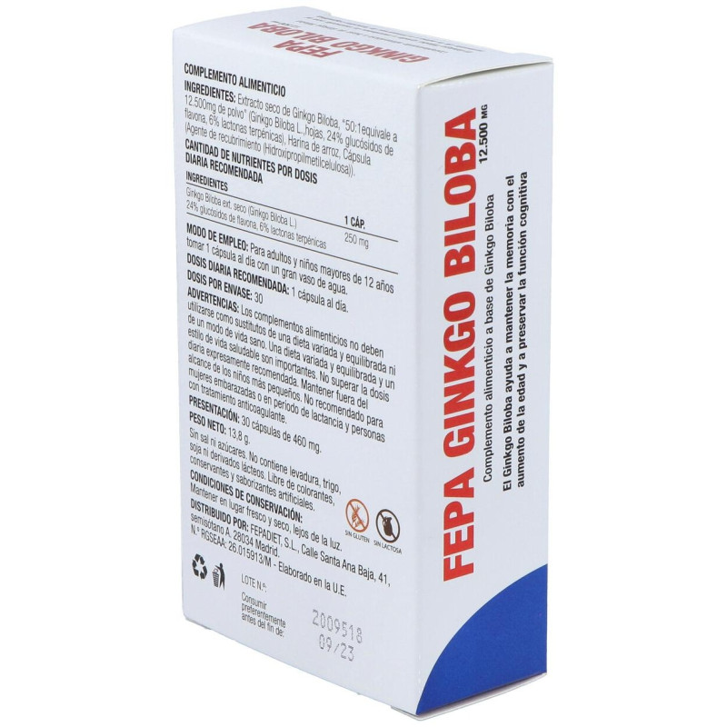 Ginkgo Biloba 50:1 12.500mg. 30cap - Fepa