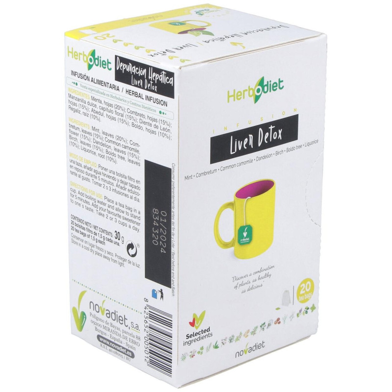 Herbodiet Depuracion Hepatica 20 Bolsitas Filtro 1_5g - Novadiet