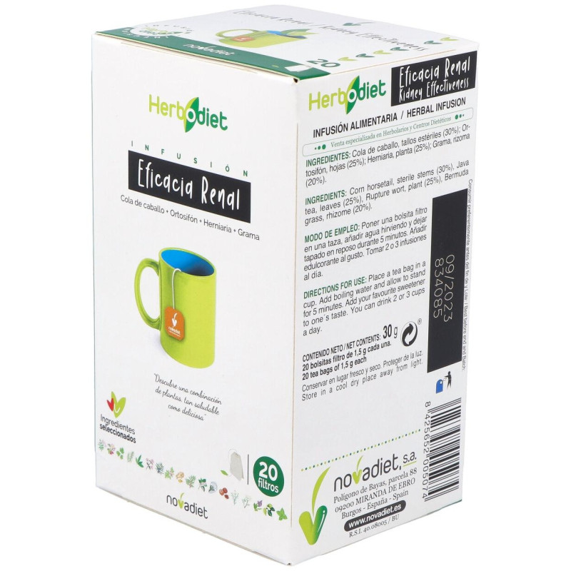 Herbodiet Herbodiet Eficacia Renal 20 Bolsitas Filtro - Novadiet