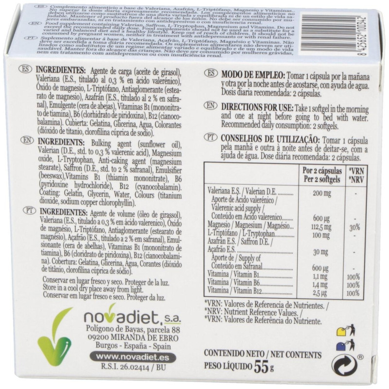 Estresal 60 Cápsulas Blandas - Novadiet