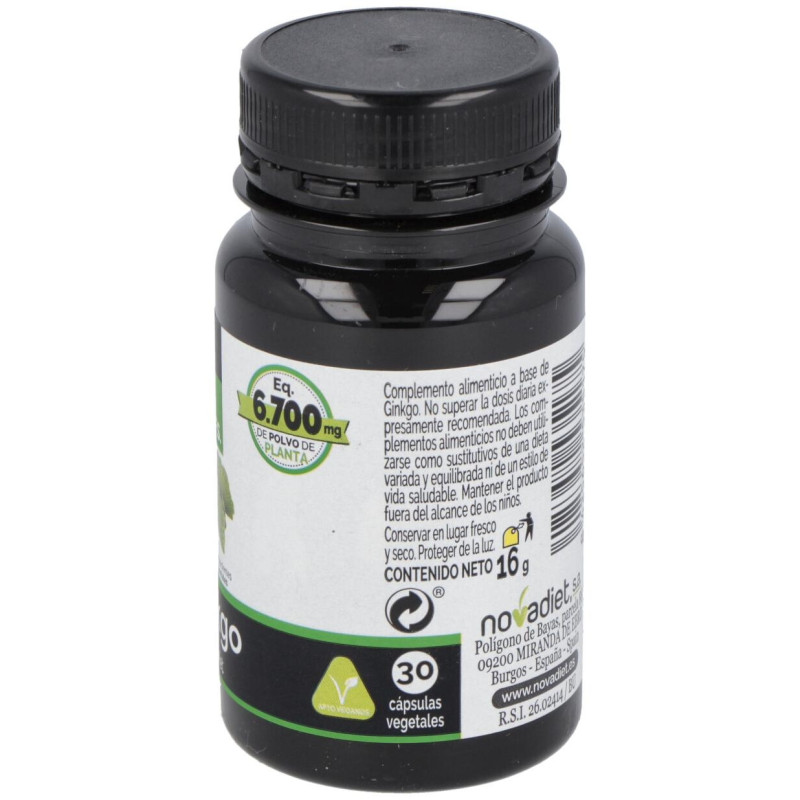 Ginkgo 30 Cápsulas Vegetales - Novadiet