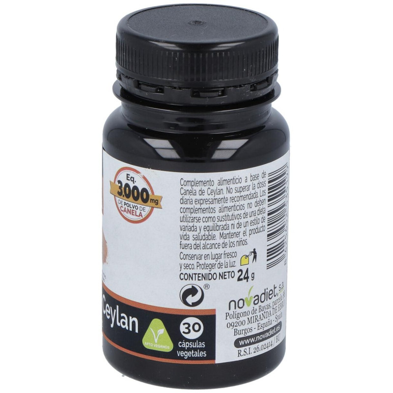 Canela de Ceylan 30 Cápsulas Vegetales - Novadiet