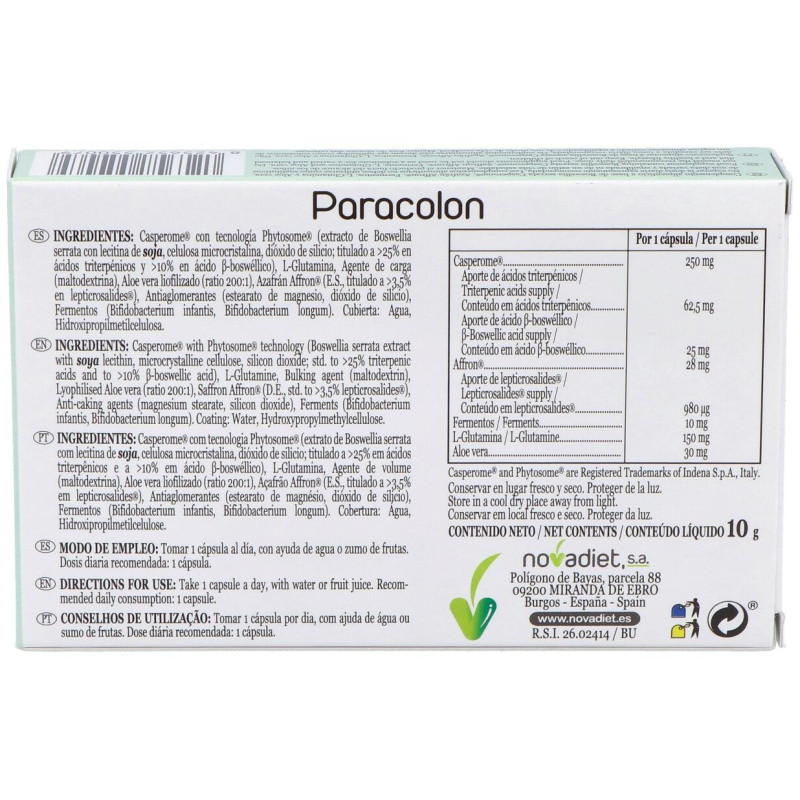 Paracolon Cápsulas 15 Cápsulas - Novadiet