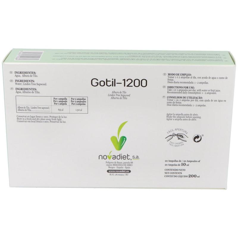 Novadiet Gotil/1200 (Albura De Tilo) 20 Ampollas