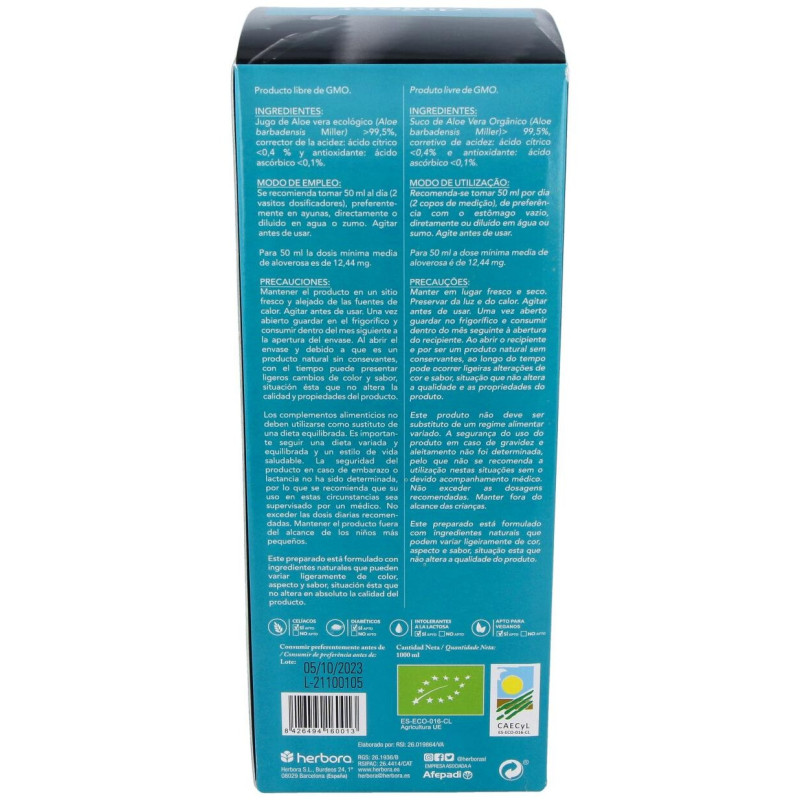 Bon Digest Aloe Vera Bio Herbora 1000 ml - Herbora