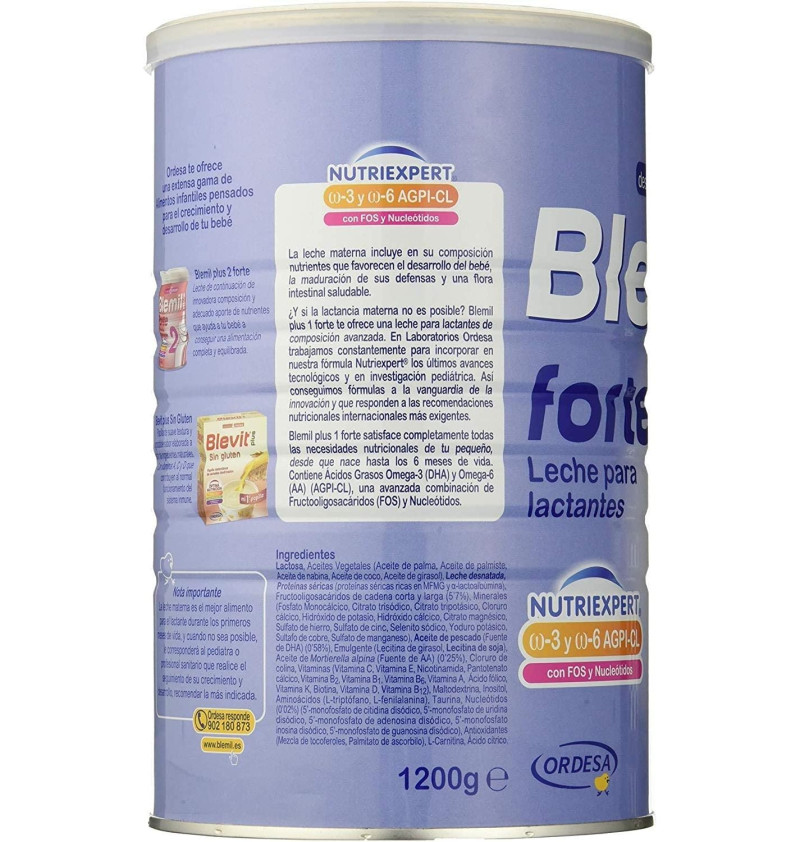 Blemil Plus 1 Forte (1 Lata 1200 g) - Laboratorios Ordesa S.l