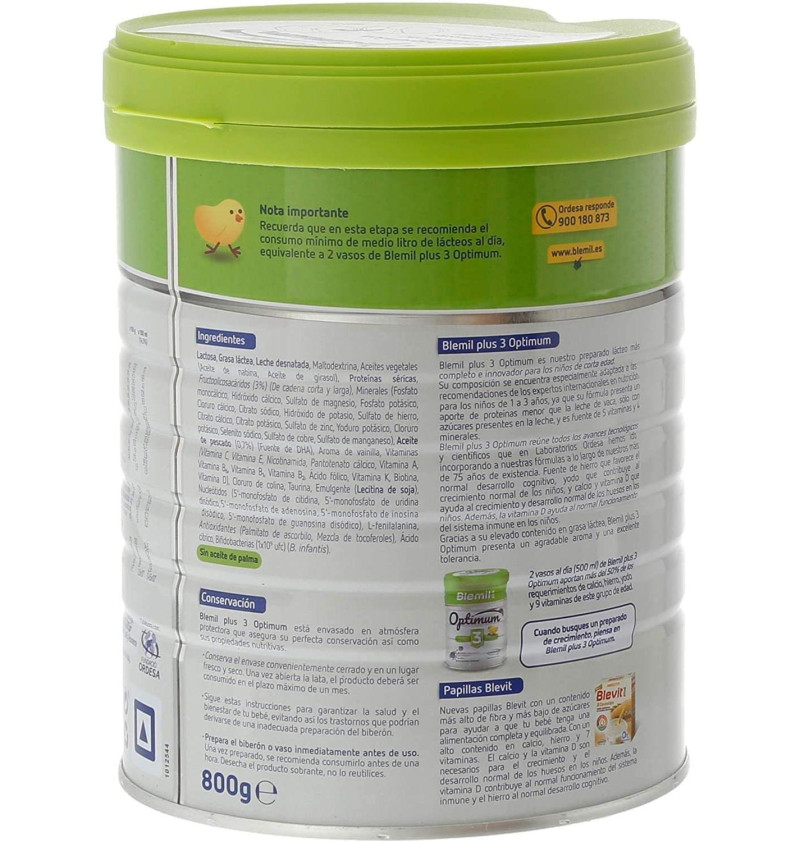 Blemil Plus 3 Optimum (1 Envase 800 G)