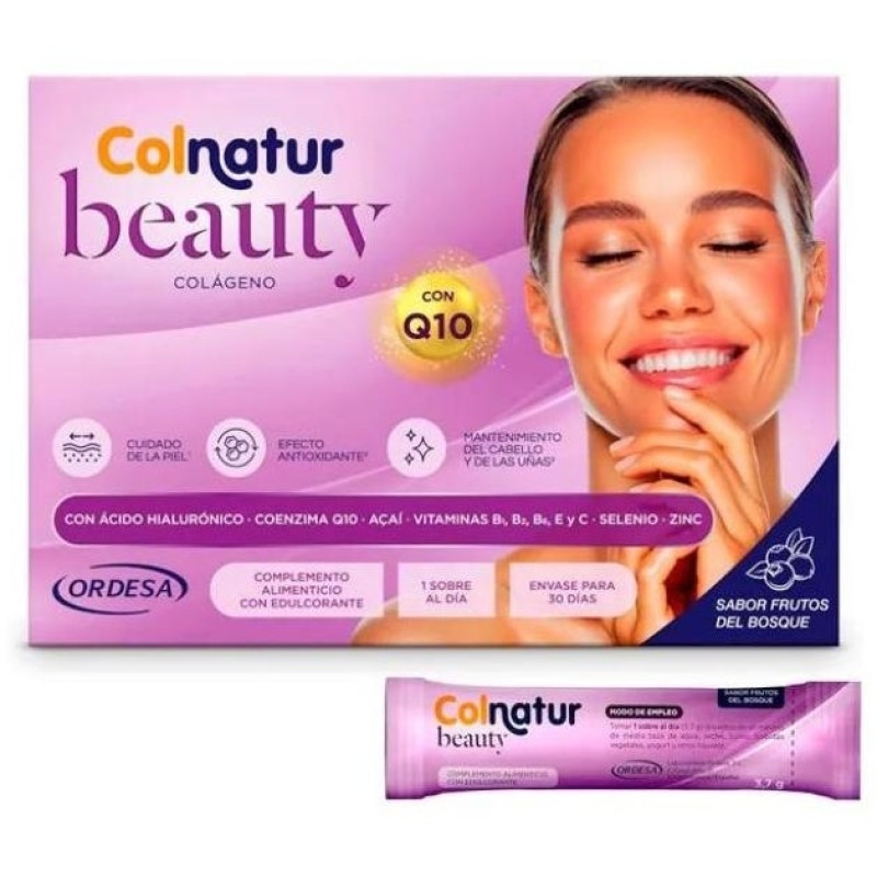 Beauty Colágeno Sabor Frutos del Bosque, 30 Sobres - Colnatur