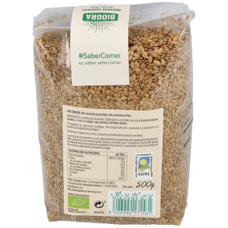 Bioga Linaza Semilla Dorada Bio 500 g - Biogra