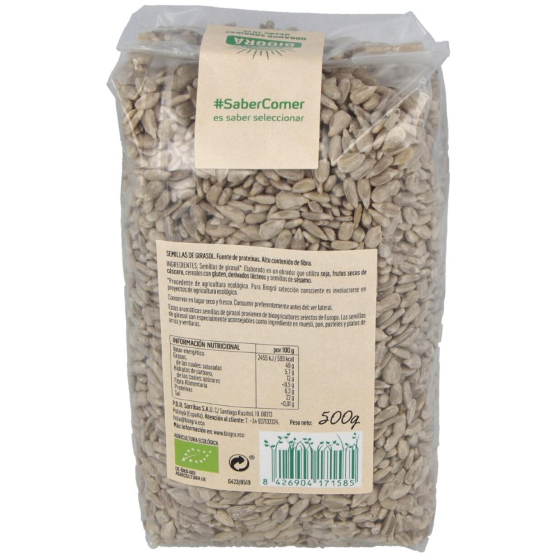 Pipas de Girasol Peladas 500gr. Bio - Biogra