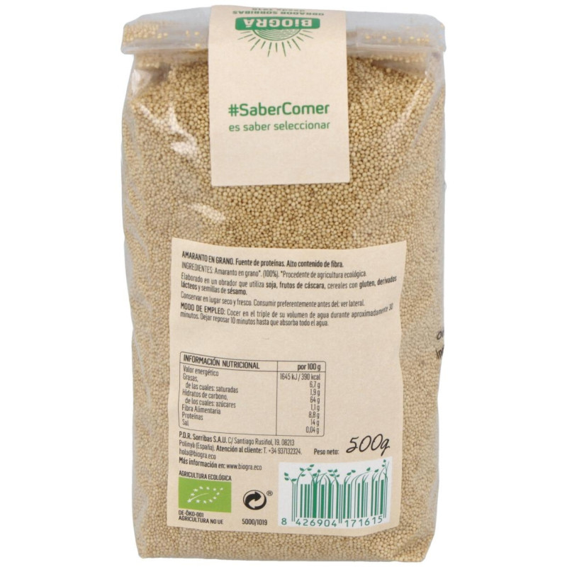 Bioga Amaranto Grano Bio 500g - Biogra