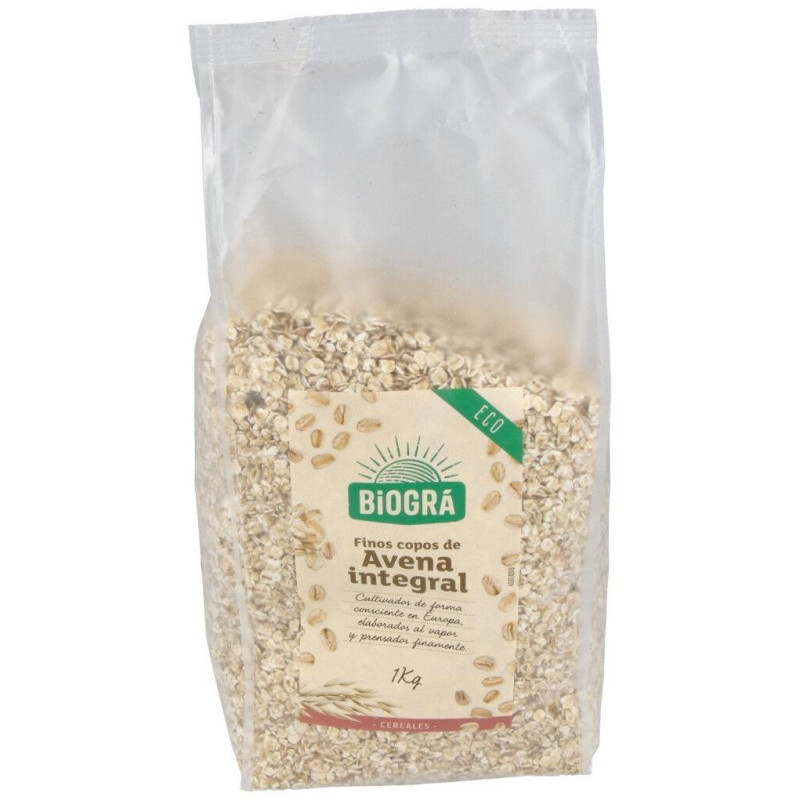 Copos de Avena Finos Integrales 1kg. Bio - Biogra