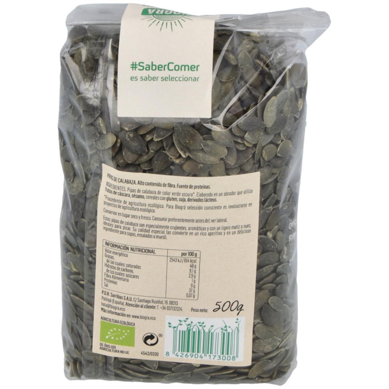Calabaza Semillas Pipas Bio 500g - Biogra