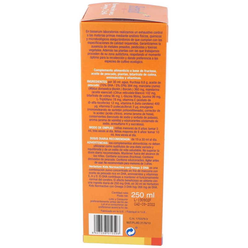 Herbetom Kids Normactive con Omega 3dha 250ml - Bioserum