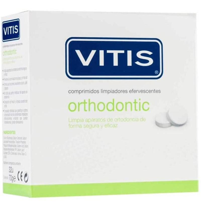 Vitis Orthodontic Comp Efervescentes - Limpieza Protesis Dental (32 Comprimidos) - Dentaid