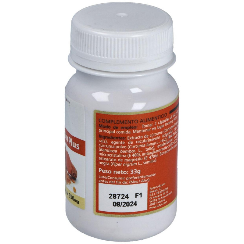 Curcumin Plus 60 Cápsulas 550mg - Sotya