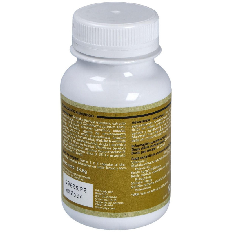 Reishi Maitake y Shiitake 60cáps - Sotya