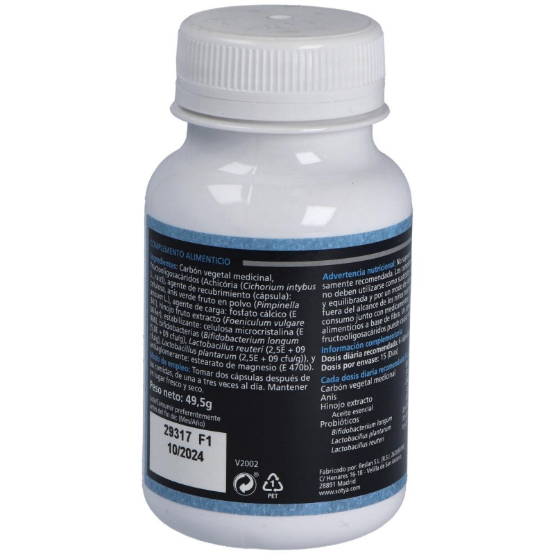 Carbón Activado con Probióticos 90caps - Sotya