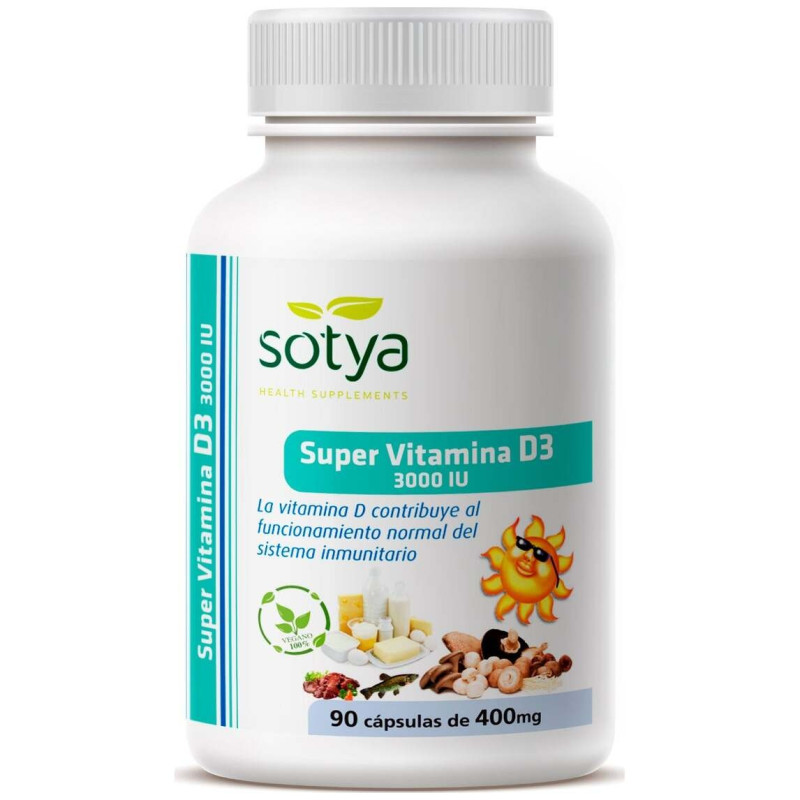 Súper Vitamina D3 3000ui 400mg 90caps - Sotya