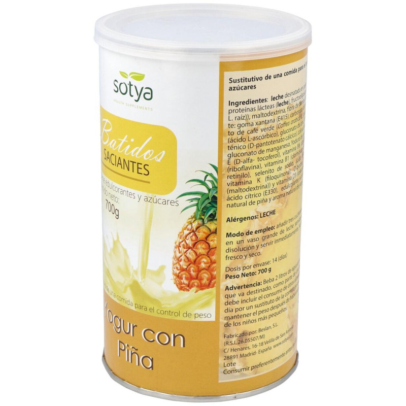 Batido Saciante de Yogur Piña 700g - Sotya