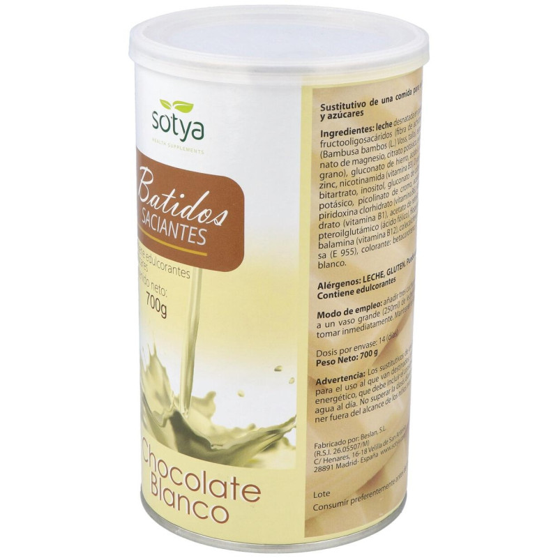 Batido Saciante Chocolate Blanco 700g - Sotya