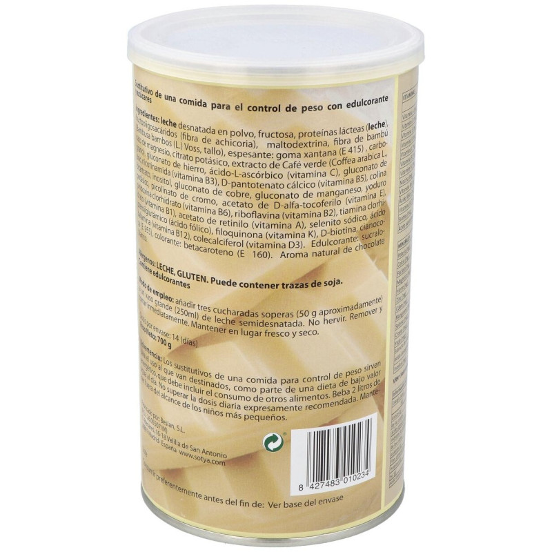 Batido Saciante Chocolate Blanco 700g - Sotya
