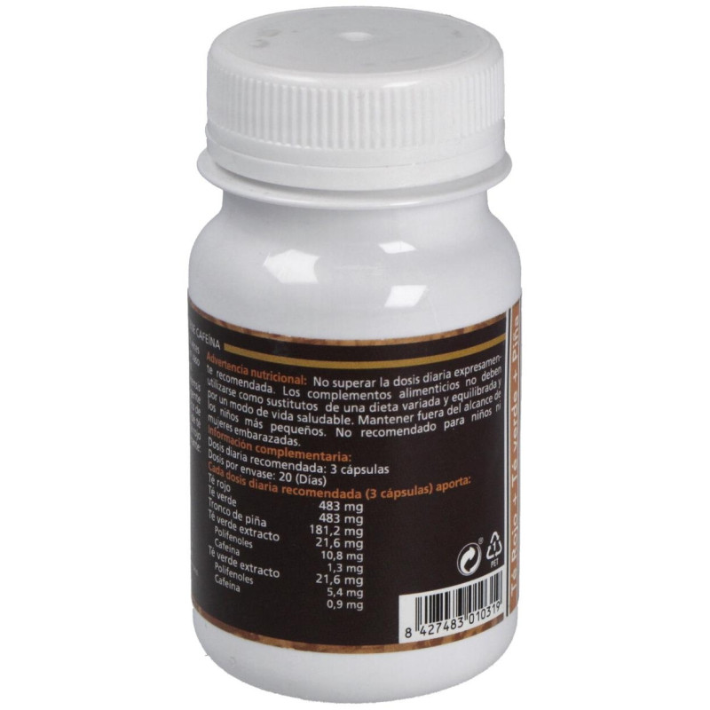 Té Rojo + Té Verde + Piña 500mg 60cáps - Sotya