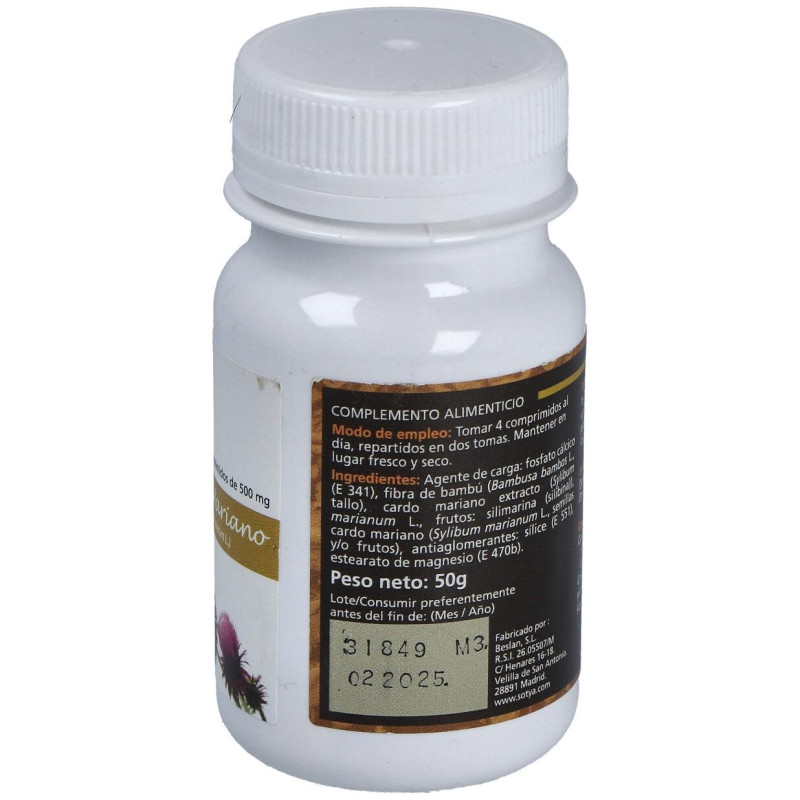 Cardo Mariano 500mg 100comp - Sotya