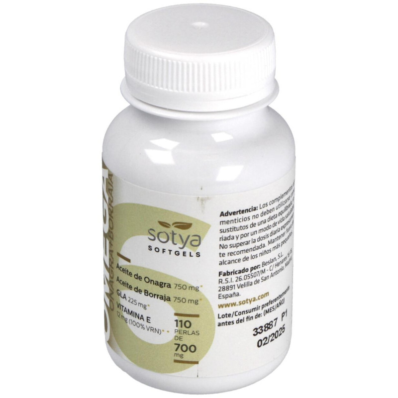 Onagra y Borraja 700mg 110 Perlas - Sotya