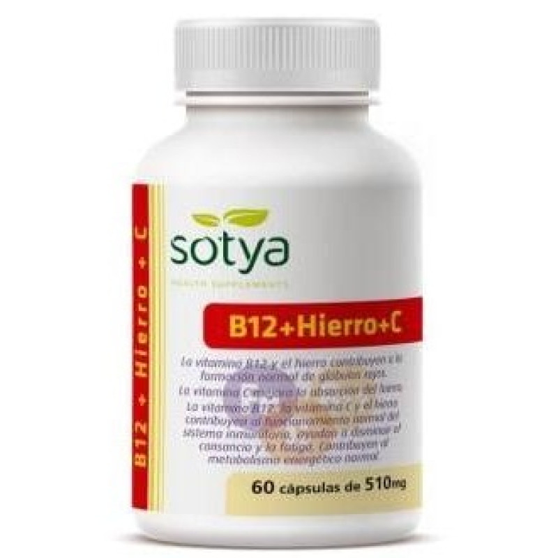 Vitamina B12 Hierro Vitamina C 60caps - Sotya