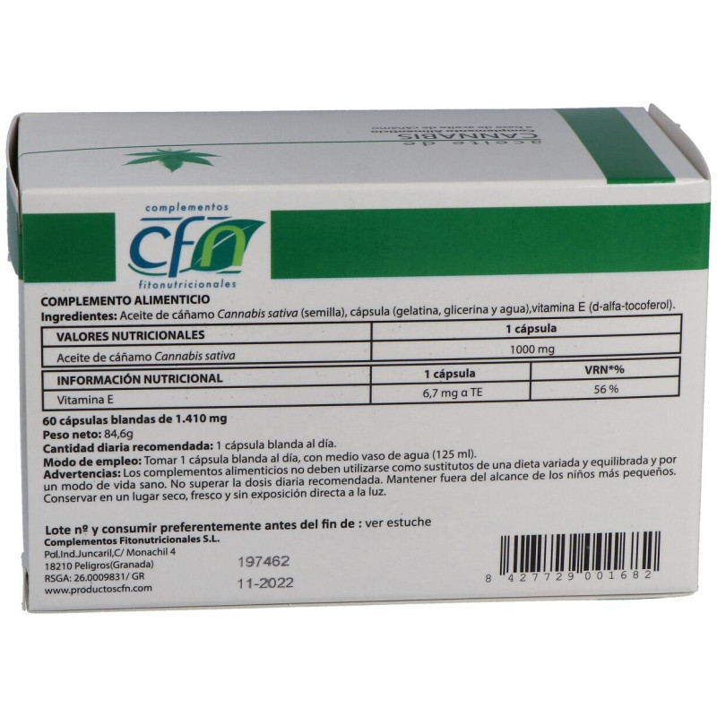 Aceite de Cannabis 1000mg. 60cap.blandas - Cfn