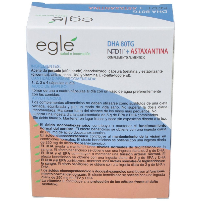 Eglé Npd1 Dha 80Tg Astaxantina 30 Perlas