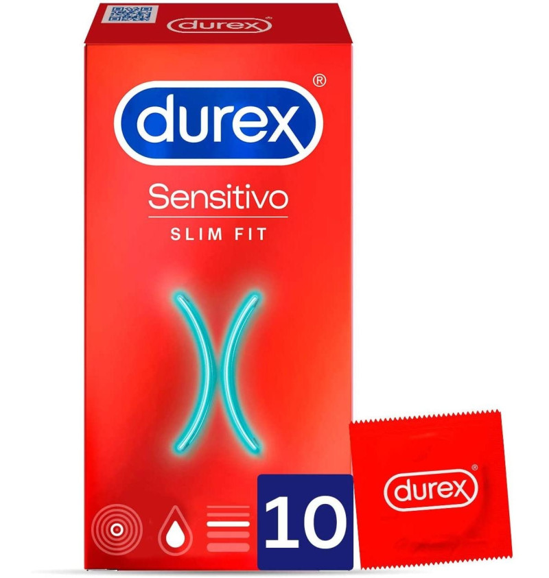 Durex Sensitivo Slim Fit - Preservativos (10 Unidades) - Reckitt Benckiser
