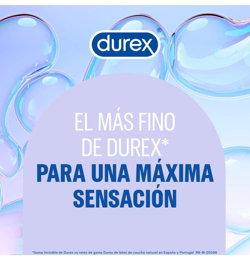 Durex Invisible Extra Fino Extra Lubricado - Preservativos (12 Unidades) - Reckitt Benckiser