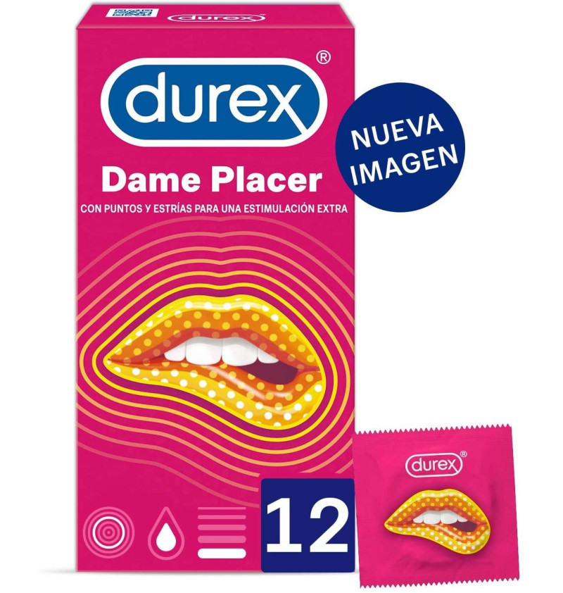 Durex Dame Placer - Preservativos (12 Unidades) - Otros Laboratorios
