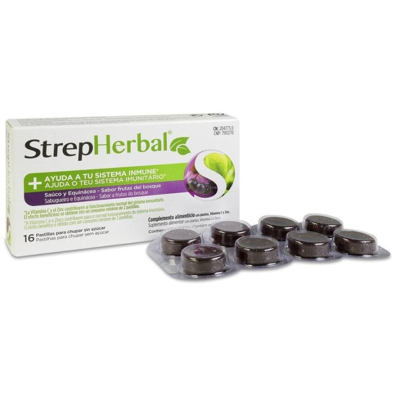 Saúco y Equinácea Sabor Frutas del Bosque 16comp - Strepherbal