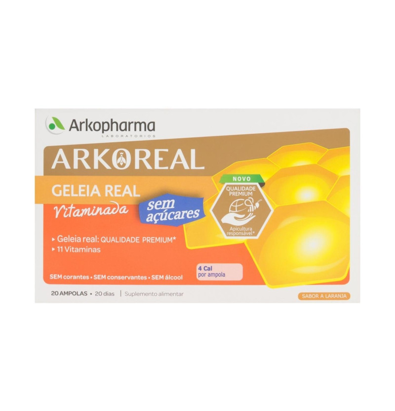 Arkoreal Jalea Real Vitaminada sin Azucar (1000 mg 20 Ampollas 15 ml) - Arkopharma