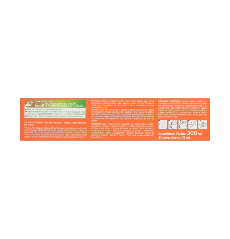 Arkoreal Jalea Real Vitaminada sin Azucar (1000 mg 20 Ampollas 15 ml) - Arkopharma