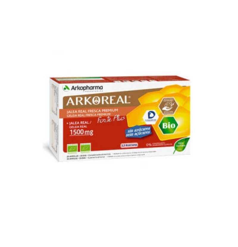 Arkoreal Jalea Real Forte Plus 1500 Monodosis (1500 mg 20 Ampollas) - Arkopharma