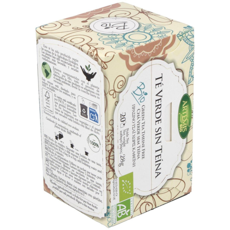 Te Verde sin Teina Infusion 20bolsitas. Bio - Artemis Bio