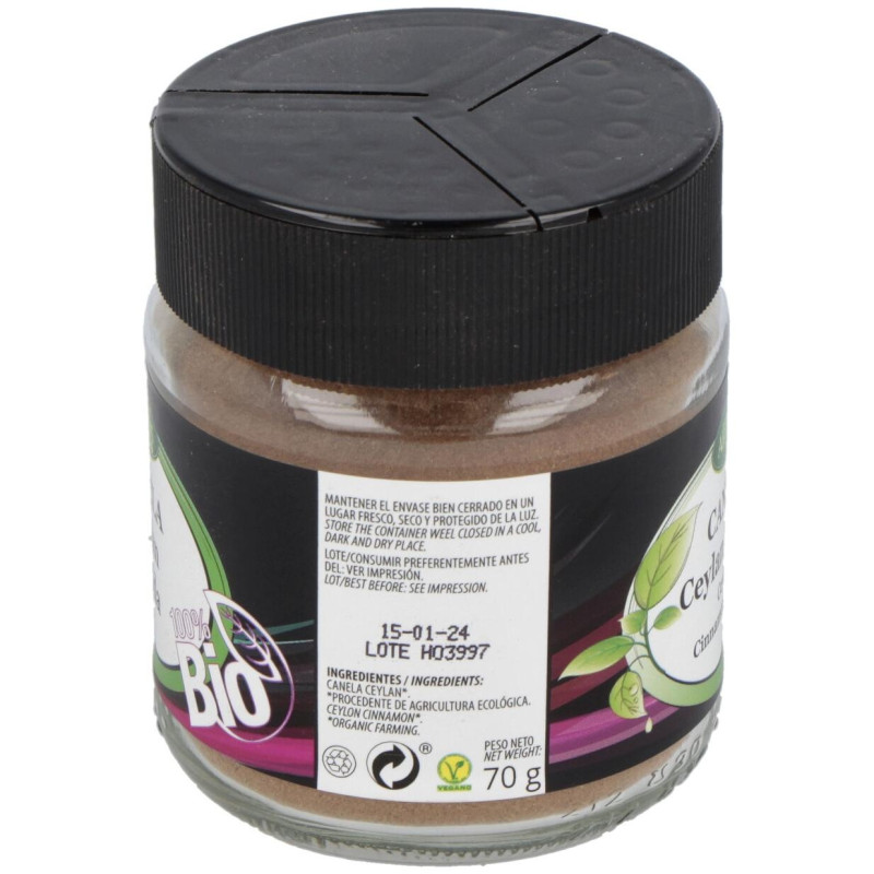 Especia De Canela Ceylan Xl Molida 70Gr. Bio