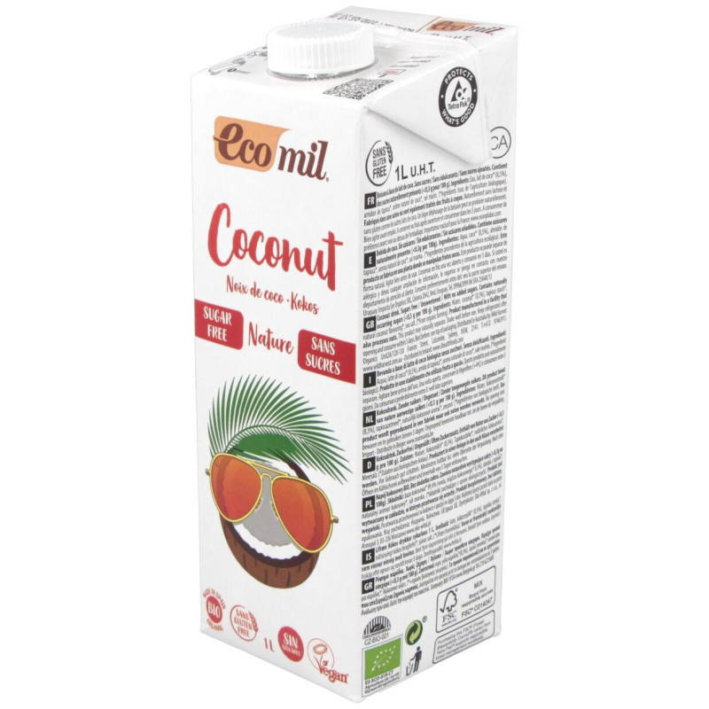 Ecomil Bebida de Coco Nature 1lt 6uds. Bio S/a - Almond
