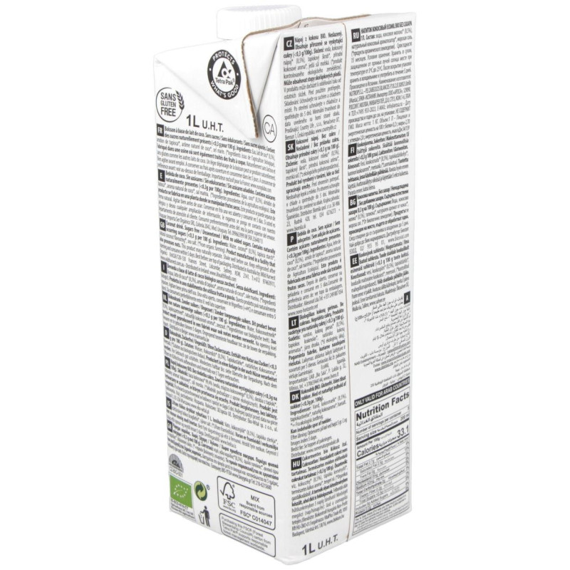 Ecomil Bebida de Coco Nature 1lt 6uds. Bio S/a - Almond