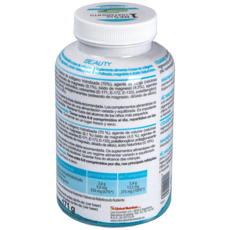 Clinical Nutrition Beauty Col Geno y Magnesio y Ácido Hialur¢nico 200 Comprimidos - Cn - Multidiet