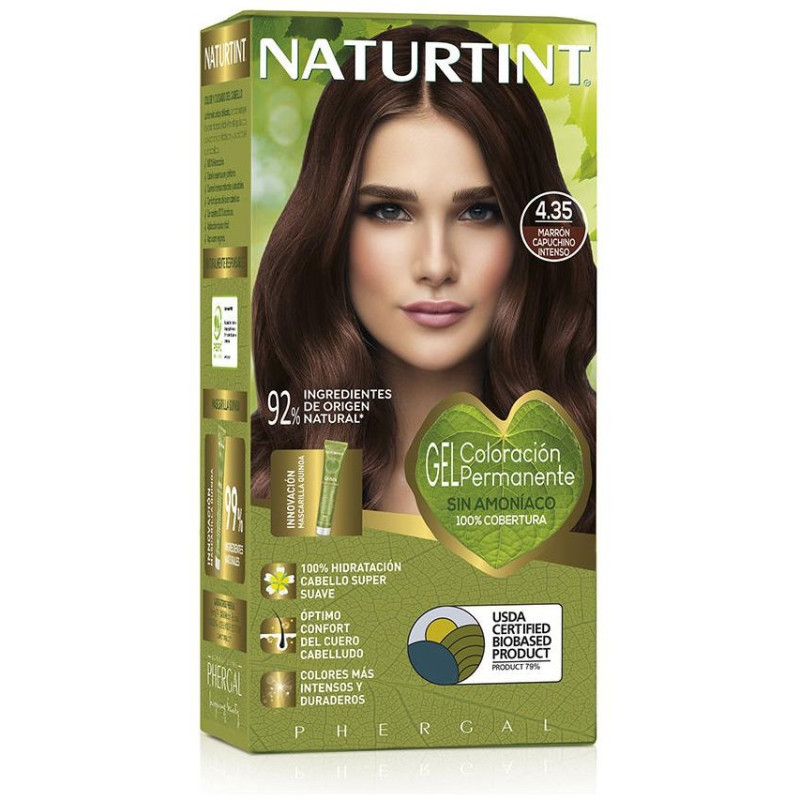Tinte de Cabello 4.35 Marron Capuchino Intenso 1ud - Naturtint