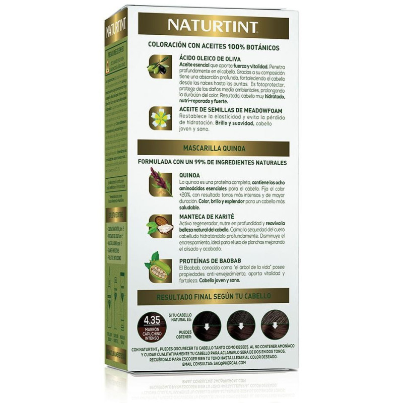 Tinte de Cabello 4.35 Marron Capuchino Intenso 1ud - Naturtint